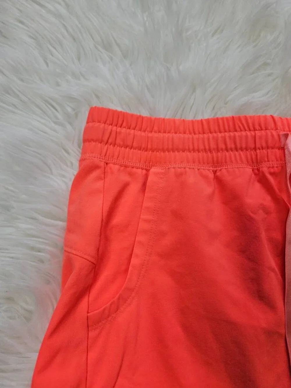 Old Navy Neon Pink Track Shorts Coral Running Drawstring Gym Size Small Women's